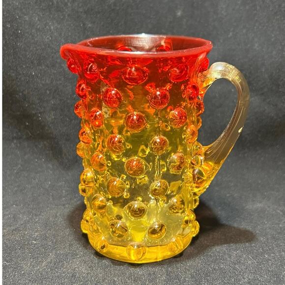 Amberina Hobnail Creamer Pitcher 4 in. - Picture 1 of 4